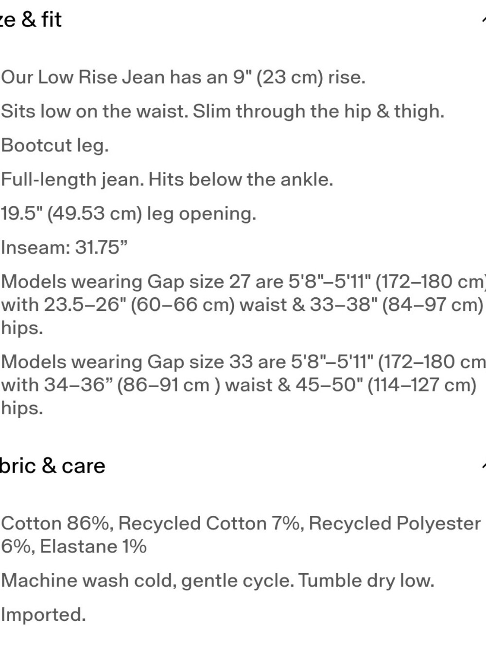 ❤️ GAP LOW RISE LONG & LEAN SEAMED SPLIT-HEM BOOTCUT JEANS, 4 (27) - Picture 12 of 12